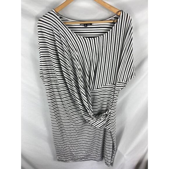 Rebel Wilson x Angels Twist Stripe Dress White Black Size 2X - Picture 3 of 6